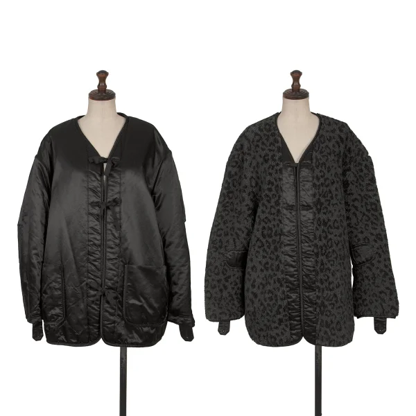 StandAlone Cotton Blend Leopard Boa Reversible Jacket Black 1 K-167998_001