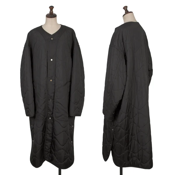 メゾンスペシャルMAISON SPECIAL 切替スナップボタンキルティング中綿コート 黒2