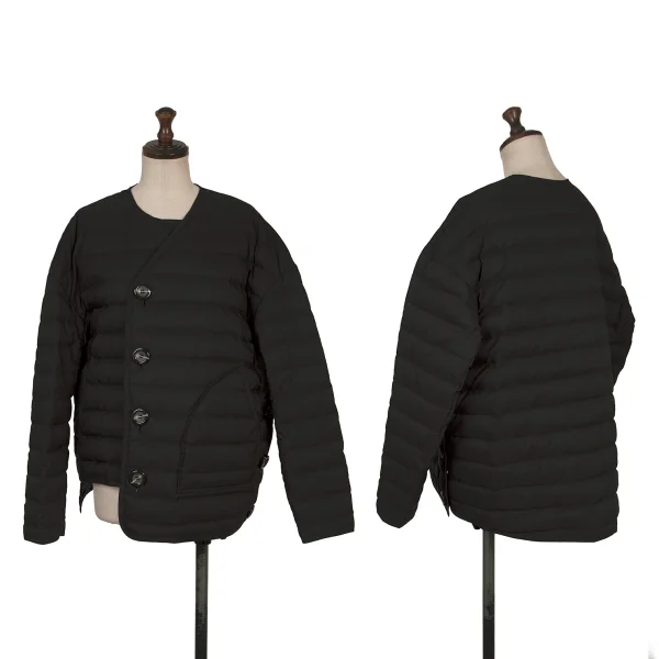 nagonstans Button Design Quilting Down Jacket Black S K-168007_001