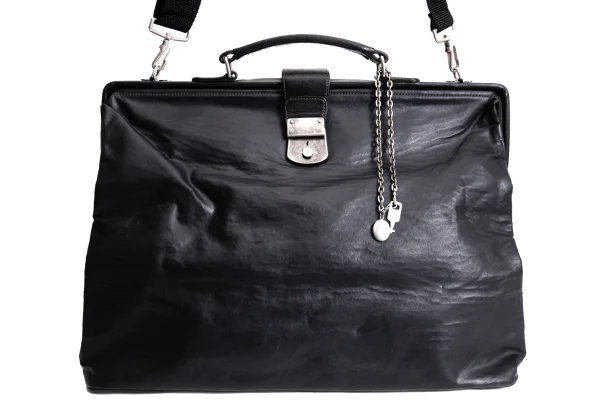 ジャンポールゴルチエ オムJean Paul GAULTIER HOMME がま口コーティングドクターバッグ 黒 K-168011_003