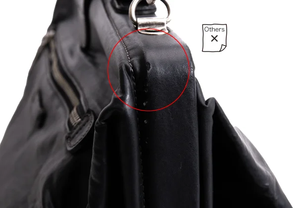 ジャンポールゴルチエ オムJean Paul GAULTIER HOMME がま口コーティングドクターバッグ 黒 K-168011_010