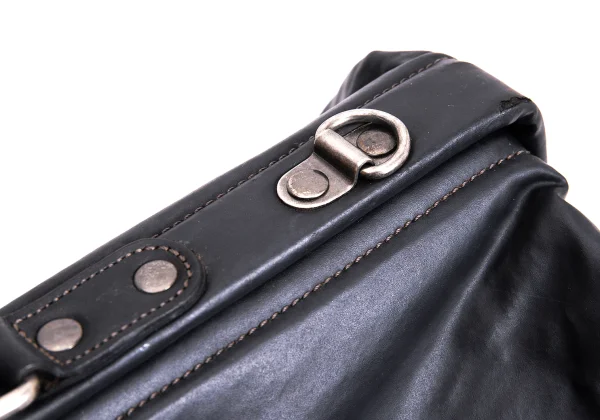 ジャンポールゴルチエ オムJean Paul GAULTIER HOMME がま口コーティングドクターバッグ 黒 K-168016_015