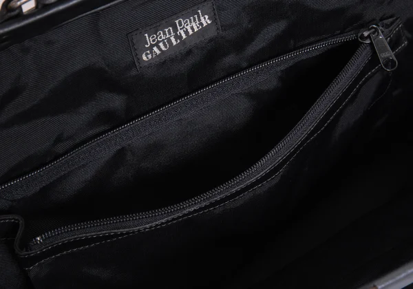 ジャンポールゴルチエ オムJean Paul GAULTIER HOMME がま口コーティングドクターバッグ 黒 K-168016_017