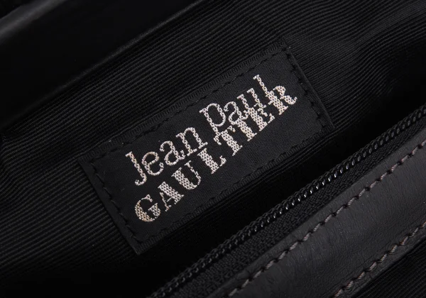 ジャンポールゴルチエ オムJean Paul GAULTIER HOMME がま口コーティングドクターバッグ 黒 K-168016_018