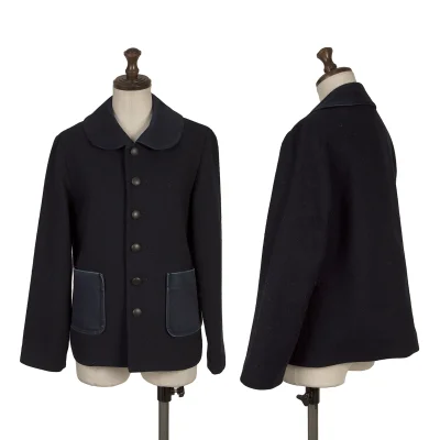tricot COMME des GARCONS Wool Patch Pocket Round Collar Jacket