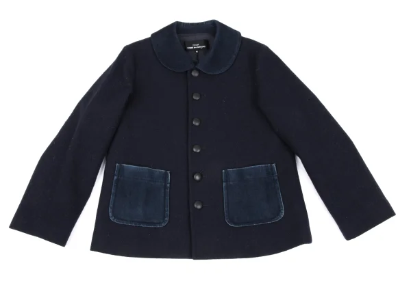 tricot COMME des GARCONS Wool Patch Pocket Round Collar Jacket K-168020_002