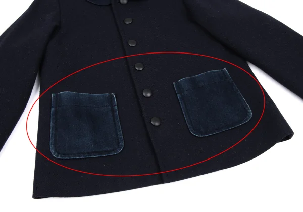 tricot COMME des GARCONS Wool Patch Pocket Round Collar Jacket K-168020_011