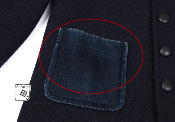 tricot COMME des GARCONS Wool Patch Pocket Round Collar Jacket K-168020_013