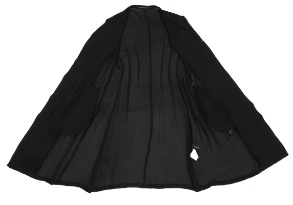 Yohji Yamamoto NOIR Silk Rayon Sheer Snap Button Jacket K-168021_012