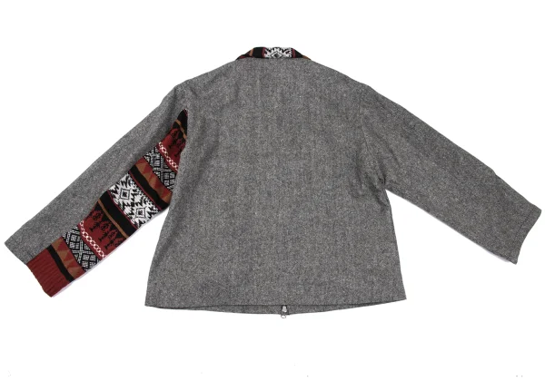 S'YTE Nordic Pattern Knit Switching Tweed Zip Jacket K-168028_010