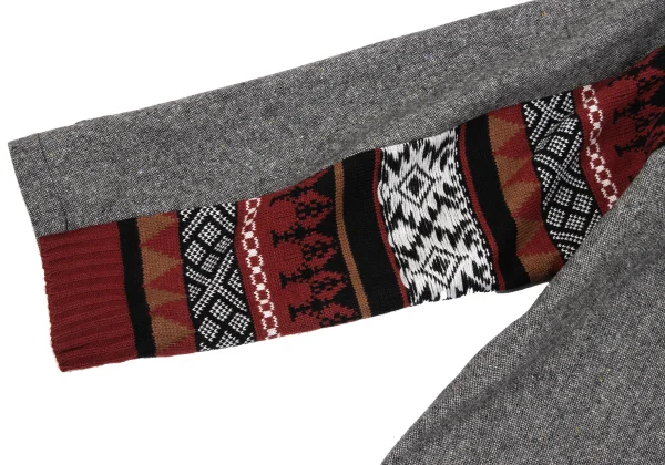 S'YTE Nordic Pattern Knit Switching Tweed Zip Jacket K-168028_011