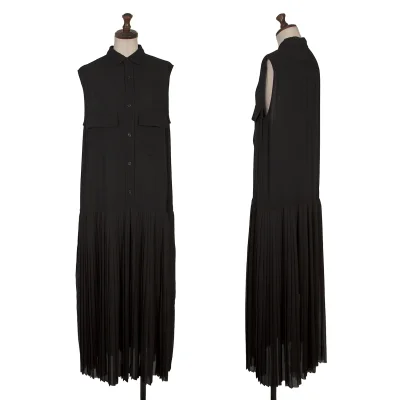 KAYO NAKAMURA by Y's Pleats Switching Sleeveless Shirt Dress