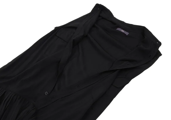 KAYO NAKAMURA by Y's Pleats Switching Sleeveless Shirt Dress K-168032_007