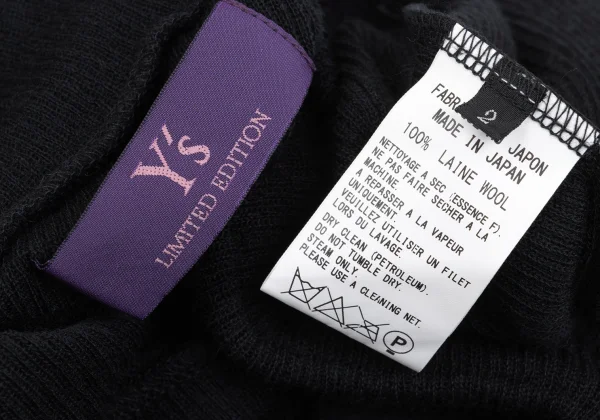 Y's LIMITED EDITION Asymmetry Wool Rib Knit Top K-168033_013