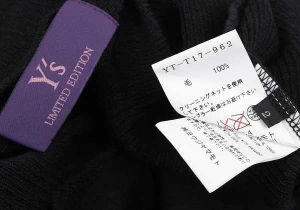 Y's LIMITED EDITION Asymmetry Wool Rib Knit Top K-168033_014