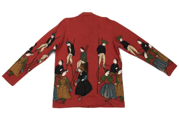 Yohji Yamamoto POUR HOMME Rokumeikan Print Brushed Wool Shirt K-168039_010