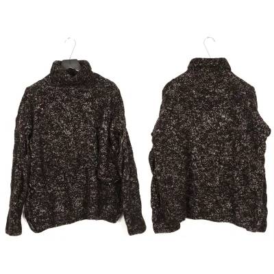 Yohji Yamamoto POUR HOMME Wool Blend Long Back High-neck Knit Sweater