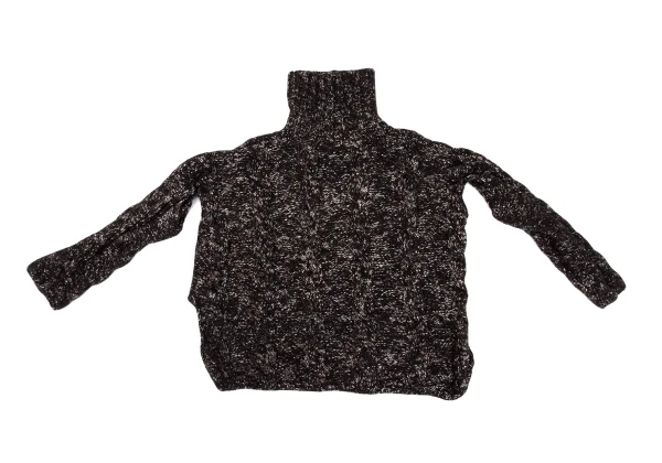 Yohji Yamamoto POUR HOMME Wool Blend Long Back High-neck Knit Sweater K-168041_012