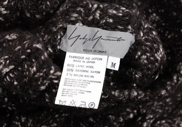 Yohji Yamamoto POUR HOMME Wool Blend Long Back High-neck Knit Sweater K-168041_014