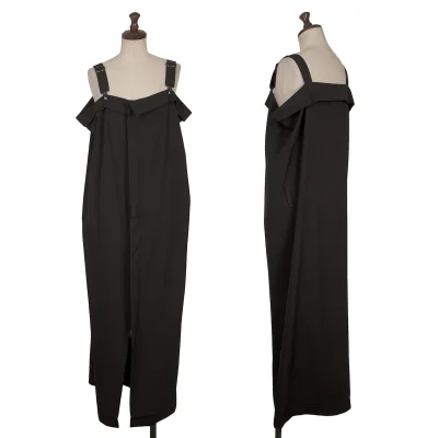 Y's Wool Gabardine Suspender Wrap Dress