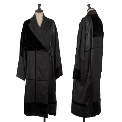 KENZO Mixed-material Patchwork Coat