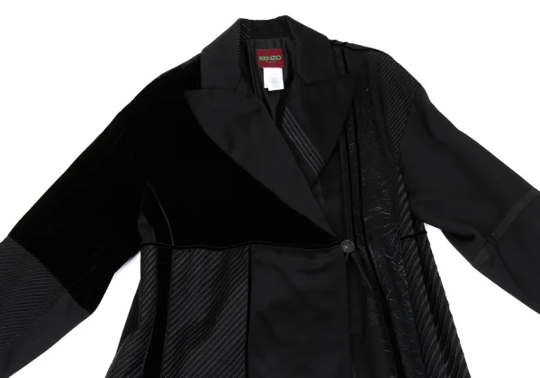 KENZO Mixed-material Patchwork Coat K-168044_003