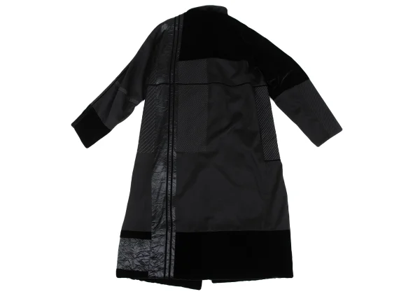 KENZO Mixed-material Patchwork Coat K-168044_015