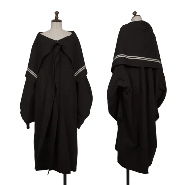 Y's Rayon Cotton Sailor Coat Black 2 K-168048_001