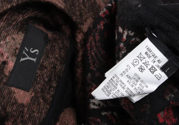 Y's Persian Pattern Jacquard Hooded Poncho K-168049_012