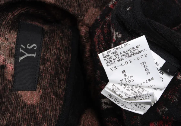 Y's Persian Pattern Jacquard Hooded Poncho K-168049_013