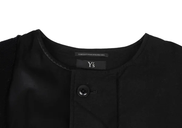 Y's Patchwork No Collar Cotton Coat K-168051_004