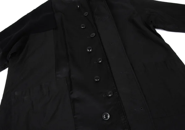Y's Patchwork No Collar Cotton Coat K-168051_011