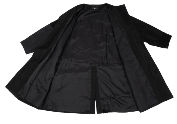 Y's Patchwork No Collar Cotton Coat K-168051_013