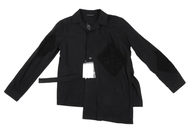 Y's Square Crochet Asymmetrical Jacket K-168054_002