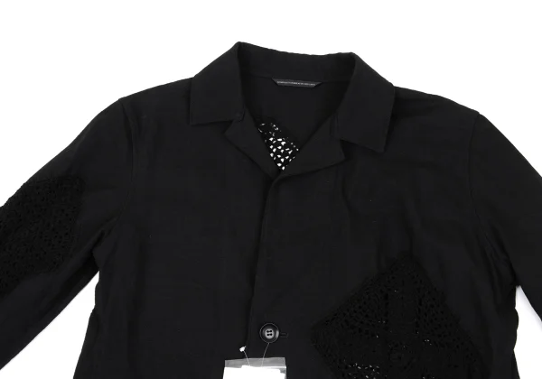 Y's Square Crochet Asymmetrical Jacket K-168054_003