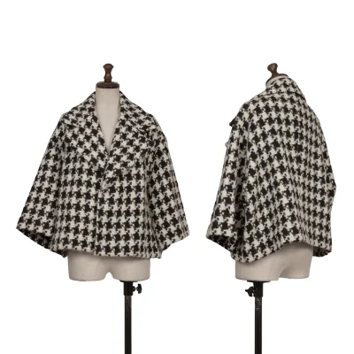 Y's Wool Blend Houndstooth Knit Jacket