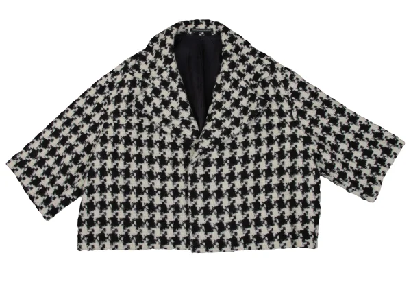 Y's Wool Blend Houndstooth Knit Jacket K-168055_002