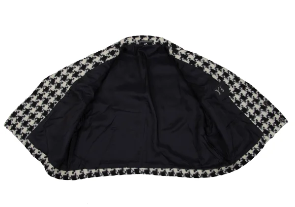 Y's Wool Blend Houndstooth Knit Jacket K-168055_008