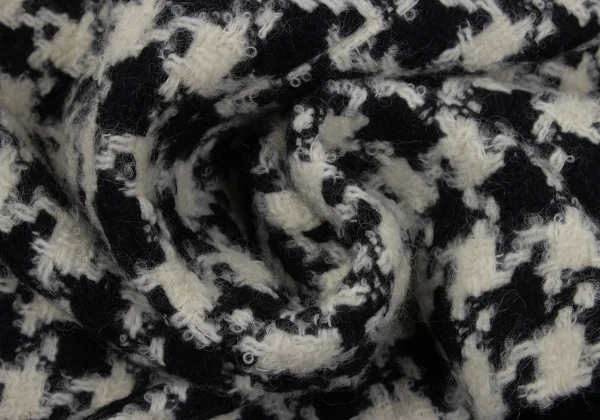 Y's Wool Blend Houndstooth Knit Jacket K-168055_011