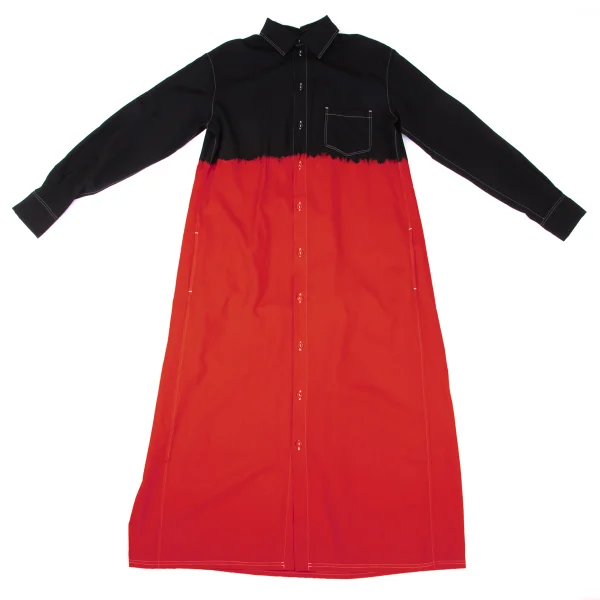 Y's Wool Gaba Back Open Dyed Gradient Shirt Dress K-168061_002