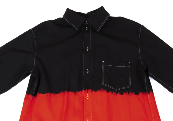 Y's Wool Gaba Back Open Dyed Gradient Shirt Dress K-168061_003