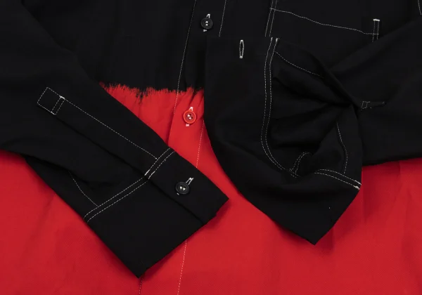 Y's Wool Gaba Back Open Dyed Gradient Shirt Dress K-168061_009