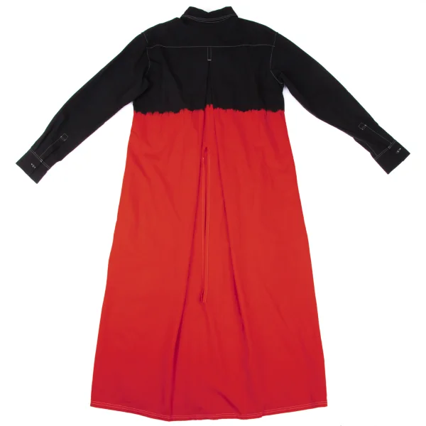 Y's Wool Gaba Back Open Dyed Gradient Shirt Dress K-168061_013
