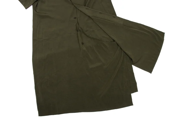 Y's Band Collar Back Patch Pocket Short Sleeve Shirt Dress K-168064_010