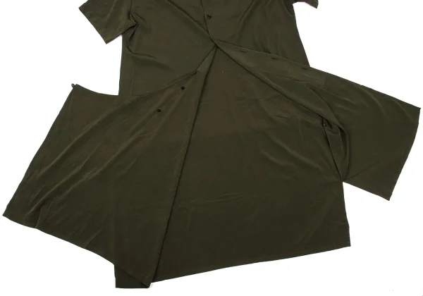 Y's Band Collar Back Patch Pocket Short Sleeve Shirt Dress K-168064_012