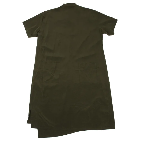 Y's Band Collar Back Patch Pocket Short Sleeve Shirt Dress K-168064_013