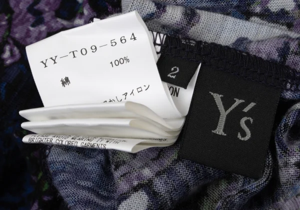 Y's Cotton Graphic Printed Sheer T-shirt K-168067_014