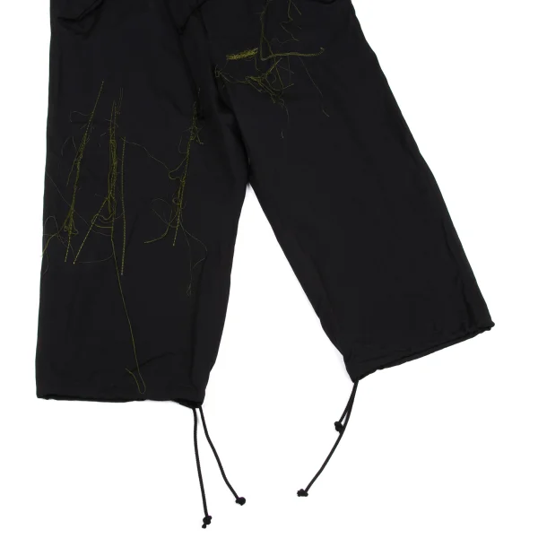Y's Wool Gabardine Front Embroidery Wide Pants K-168068_009