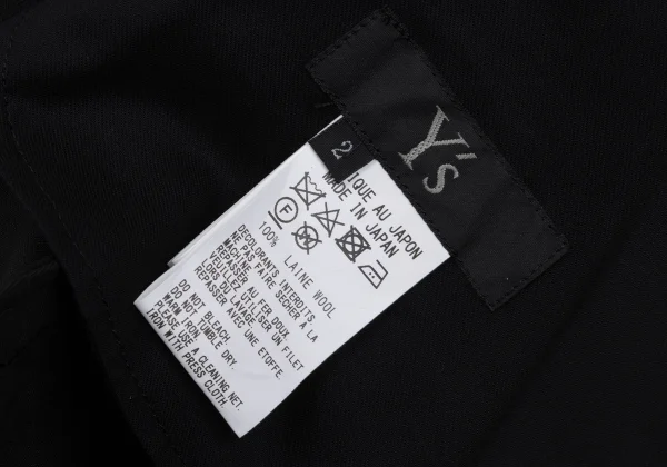 Y's Wool Gabardine Front Embroidery Wide Pants K-168068_015