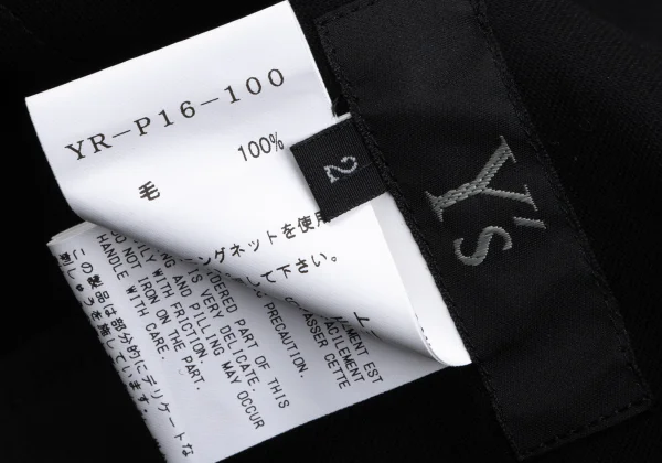 Y's Wool Gabardine Front Embroidery Wide Pants K-168068_016